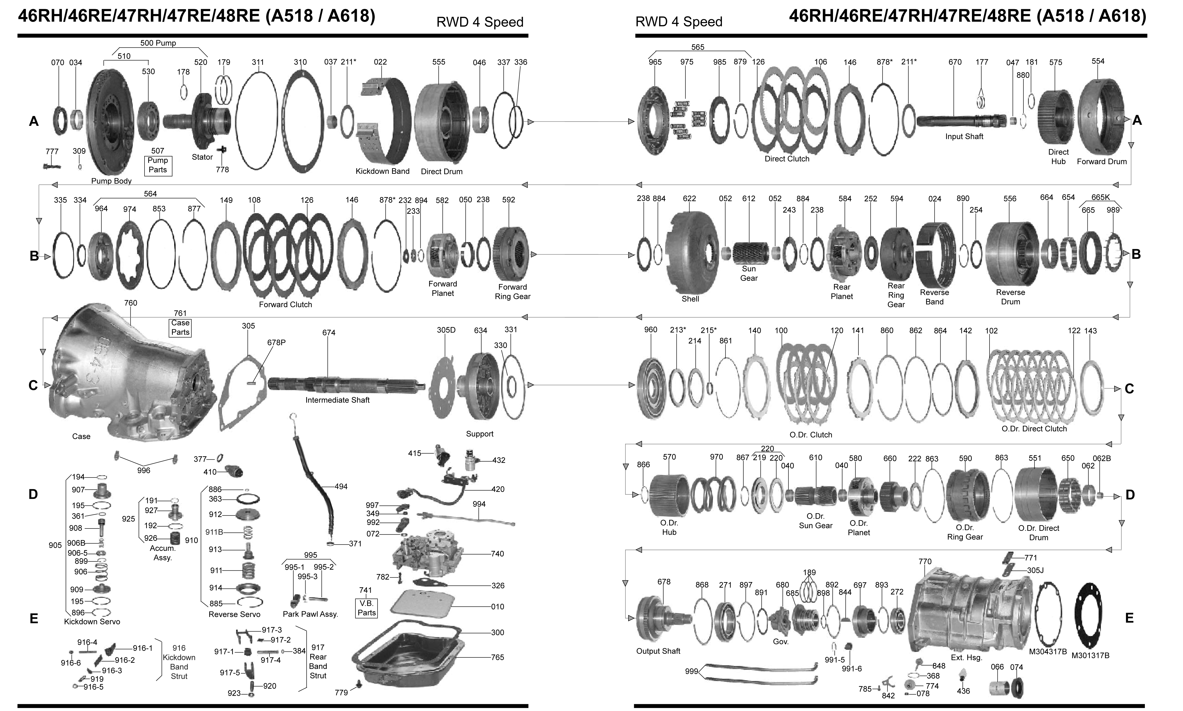 46rh transmission parts diagram