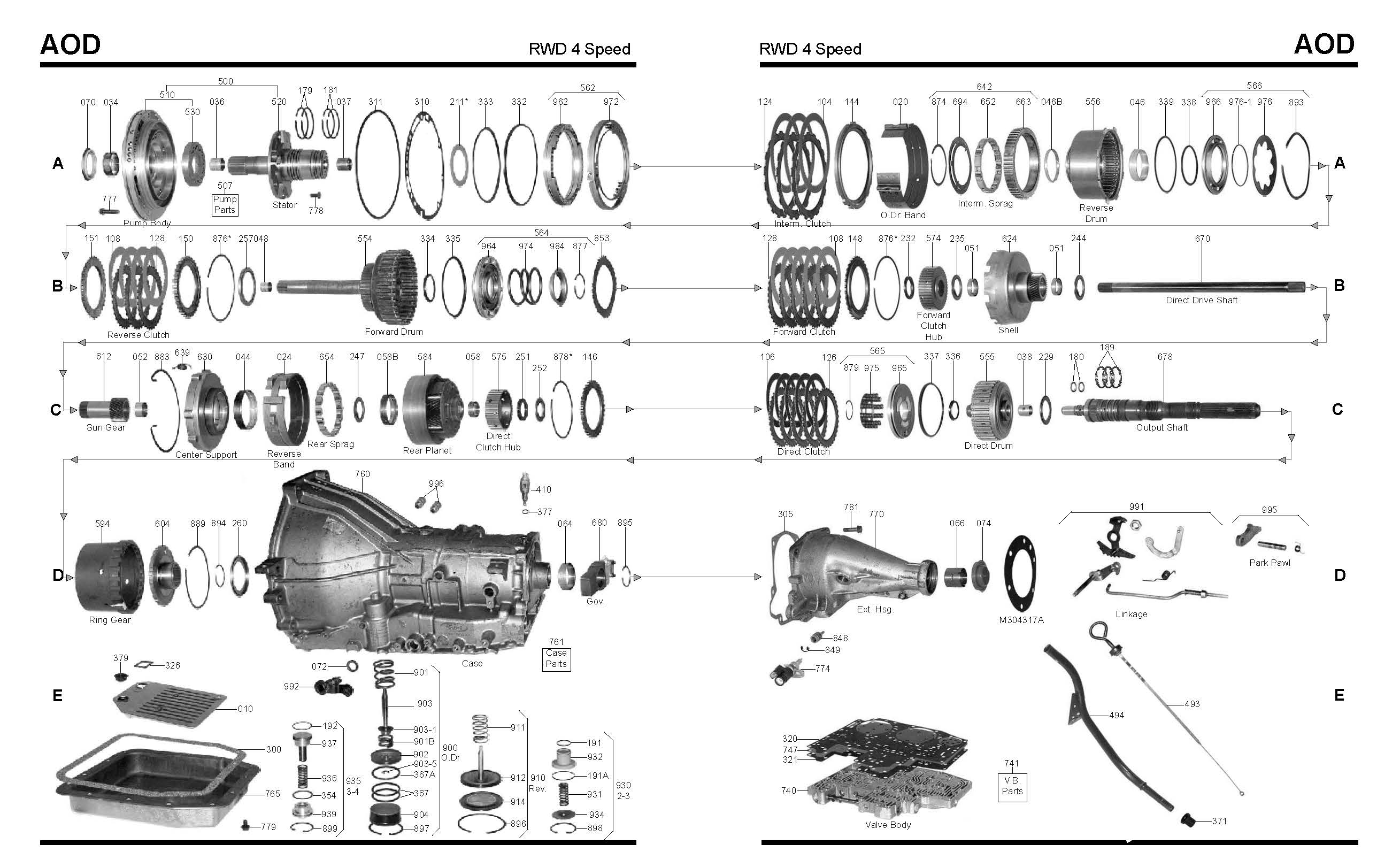 Ford AOD Transmission Master Rebuild Kit From Alto Stage 3 ... wiring diagram ford aod transmission 